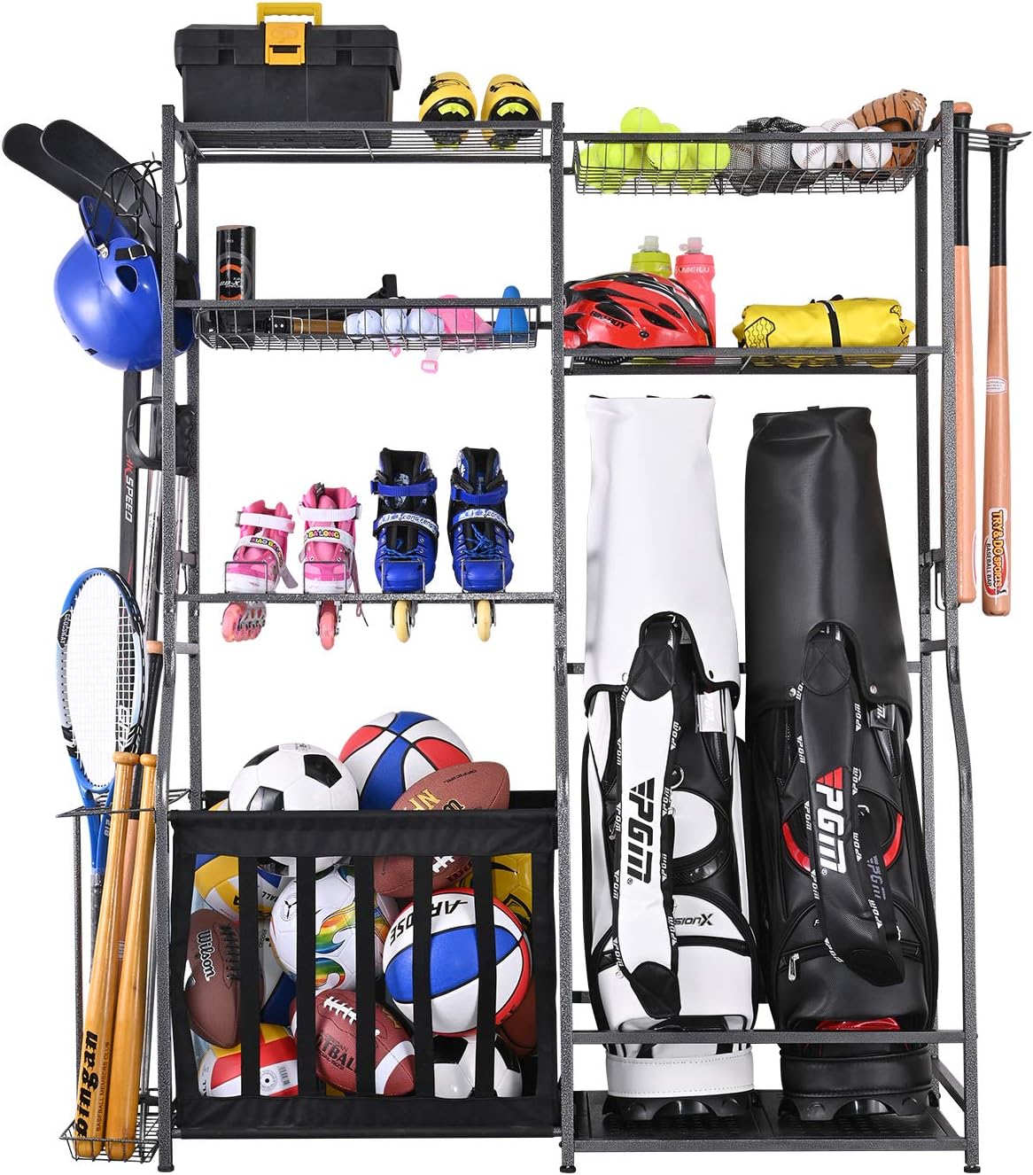 Golf Equipment Garage Organizer - Rak Penyimpanan Peralatan Olahraga Garasi, Penyangga
