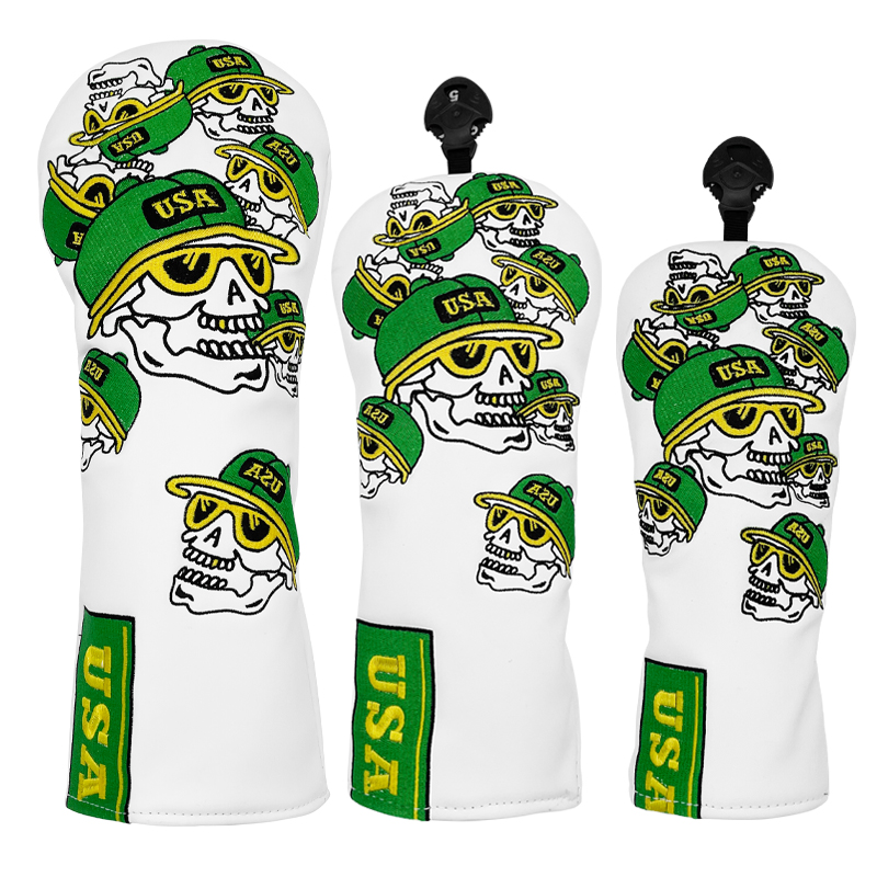 Headcover Driver - Sarung Kepala Stik Golf Kulit Putih