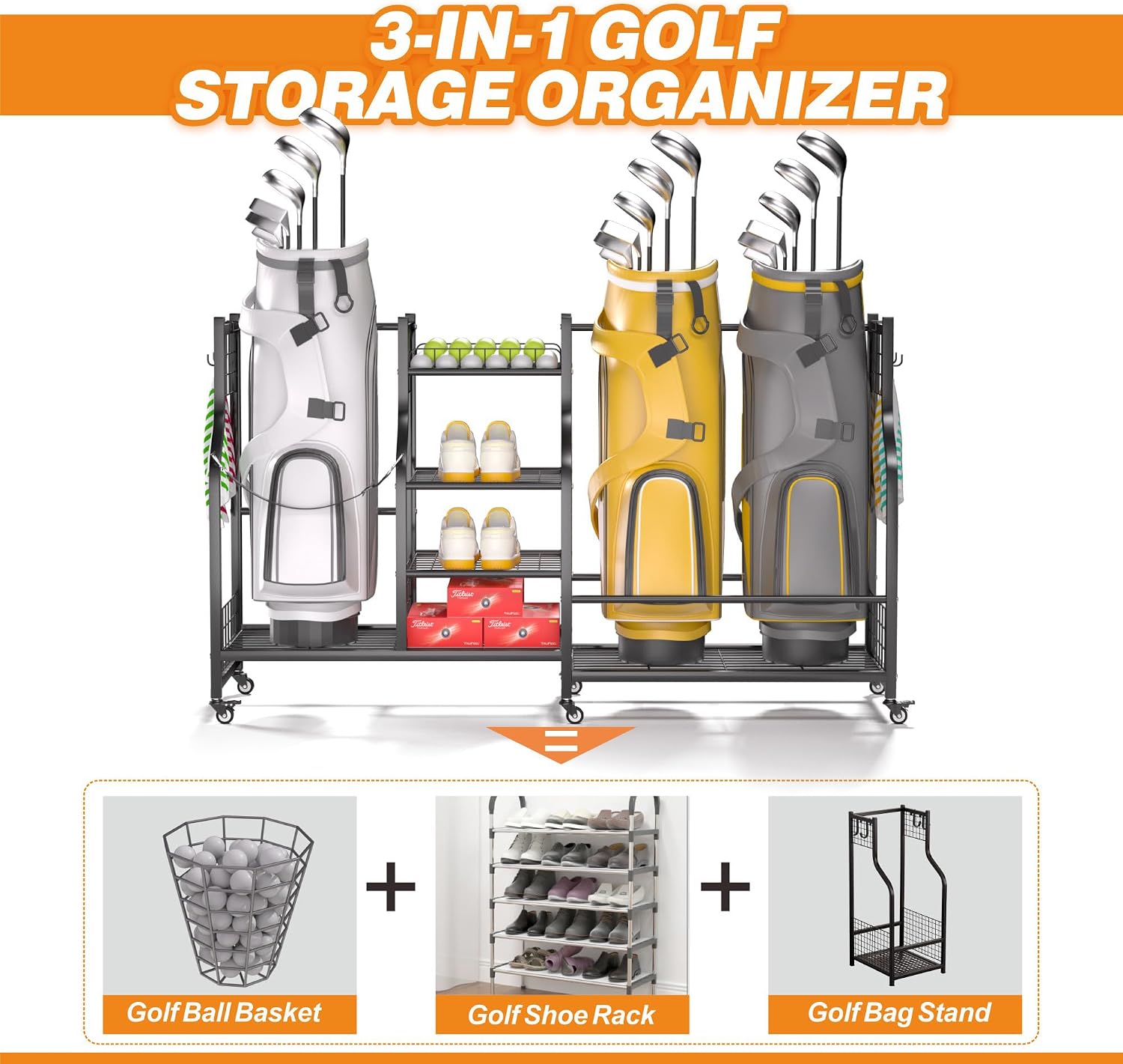 Rak Penyimpanan Tas Golf, Orga - Golf Equipment Garage Organizer ulasan dan harga