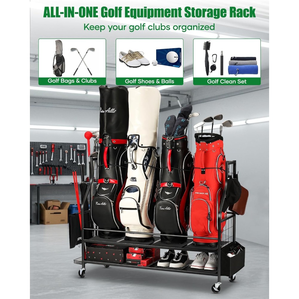 Rak Penyimpanan Tas Golf Berod - Golf Equipment Garage Organizer ulasan dan harga