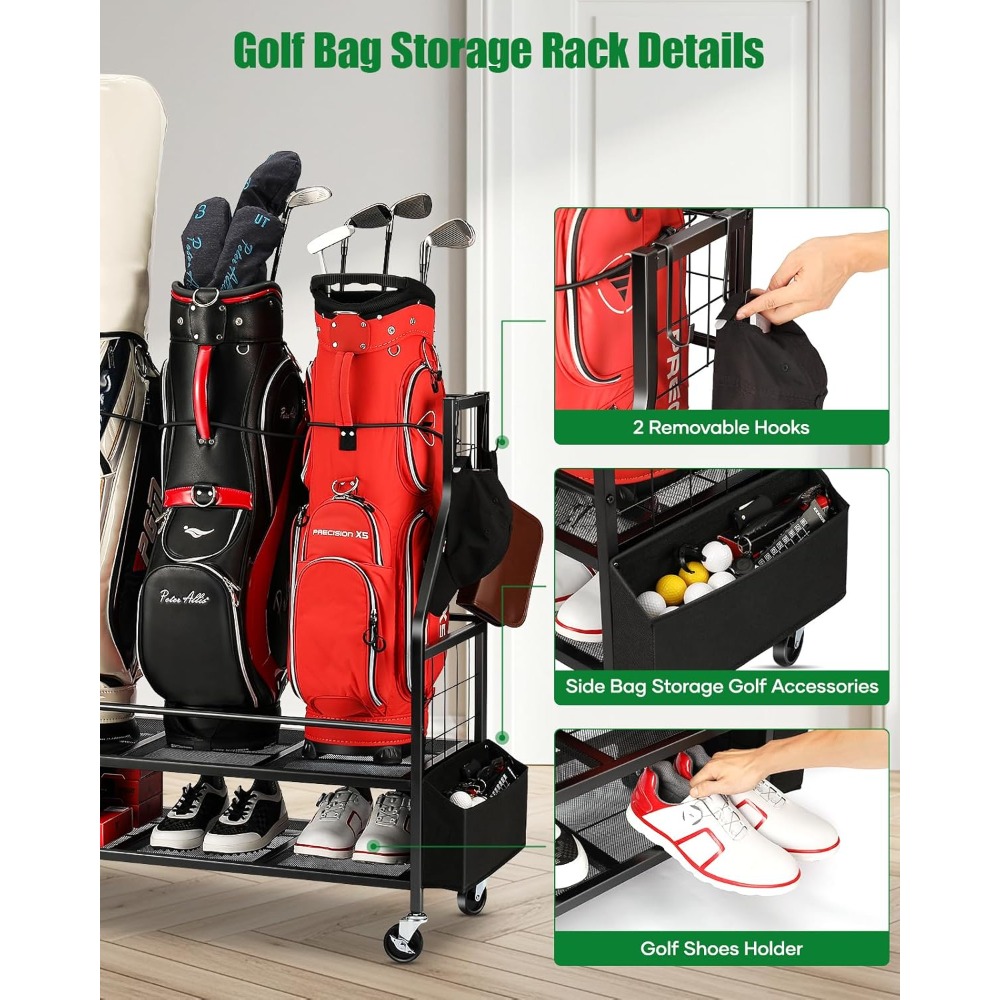 Rak Penyimpanan Tas Golf Berod - Golf Equipment Garage Organizer ulasan dan harga