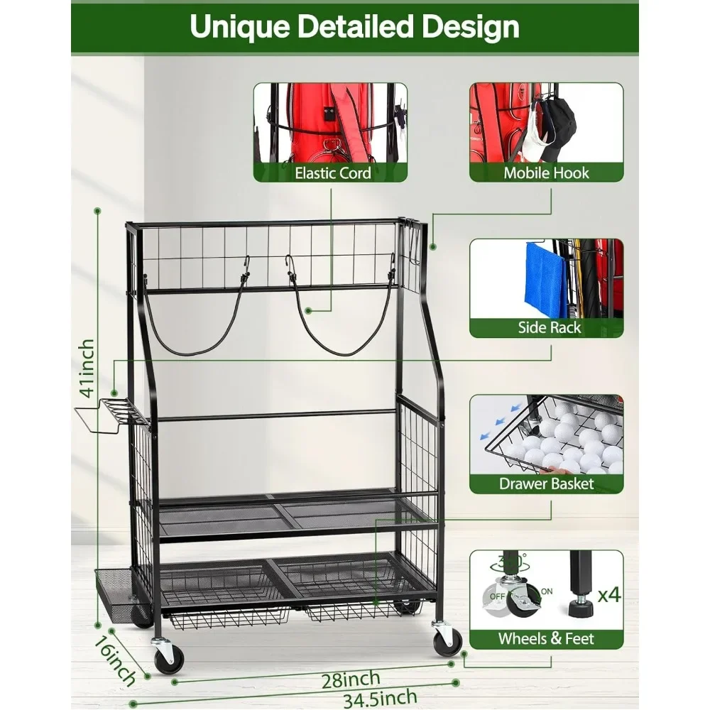 -Penyelenggara Garasi Penyimpa - Golf Equipment Garage Organizer ulasan dan harga