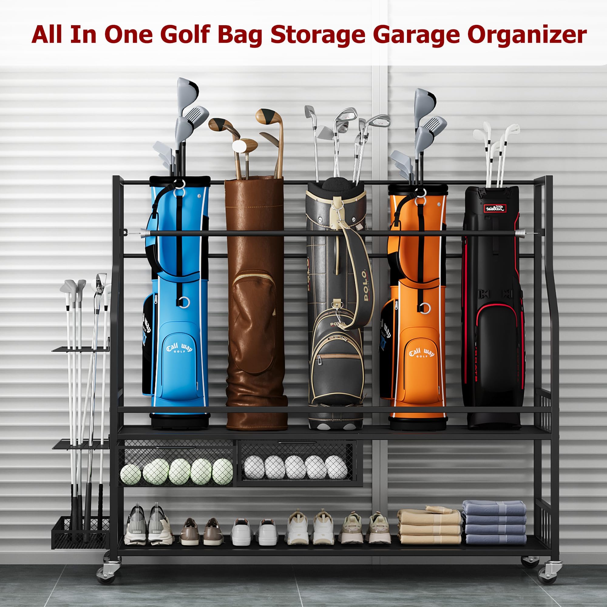 Organizer Penyimpanan Tas Golf - Golf Equipment Garage Organizer ulasan dan harga